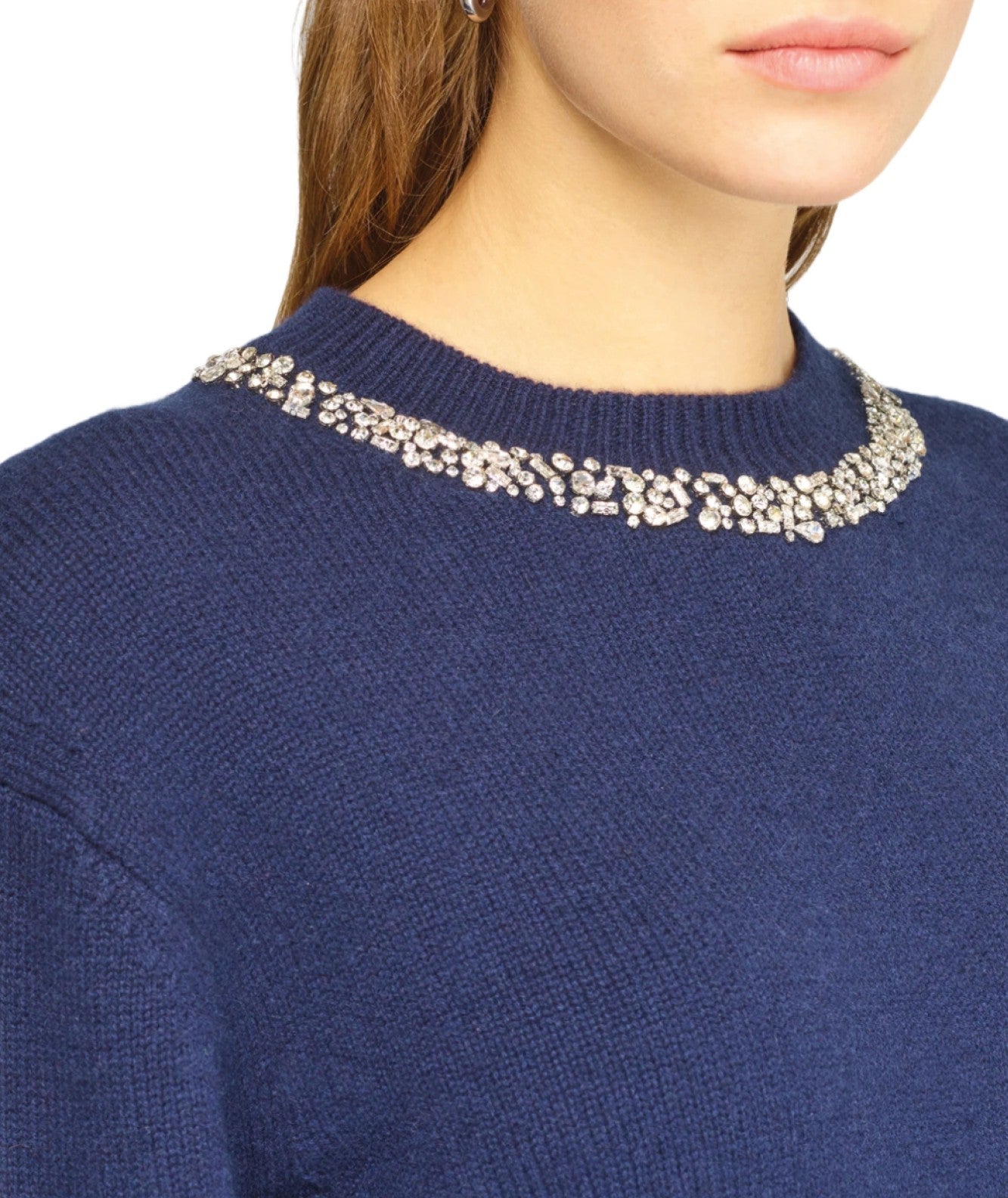 SEMICOUTURE MAGLIONE CON DETTAGLIO CRISTALLI SOFIA Y4WD26 BLU