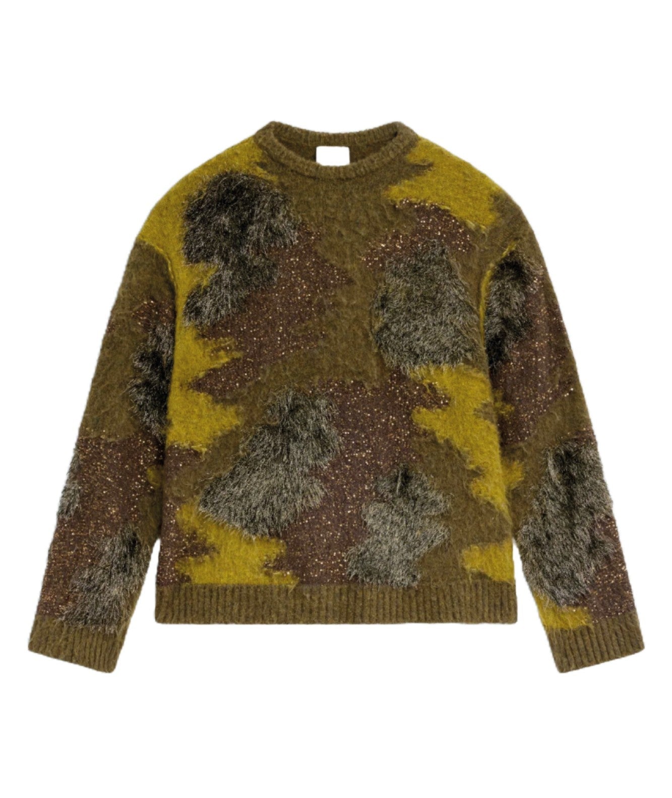 SEMICOUTURE MAGLIONE CAMOUFLAGE REGINE Y4WF05 VERDE OLIVA