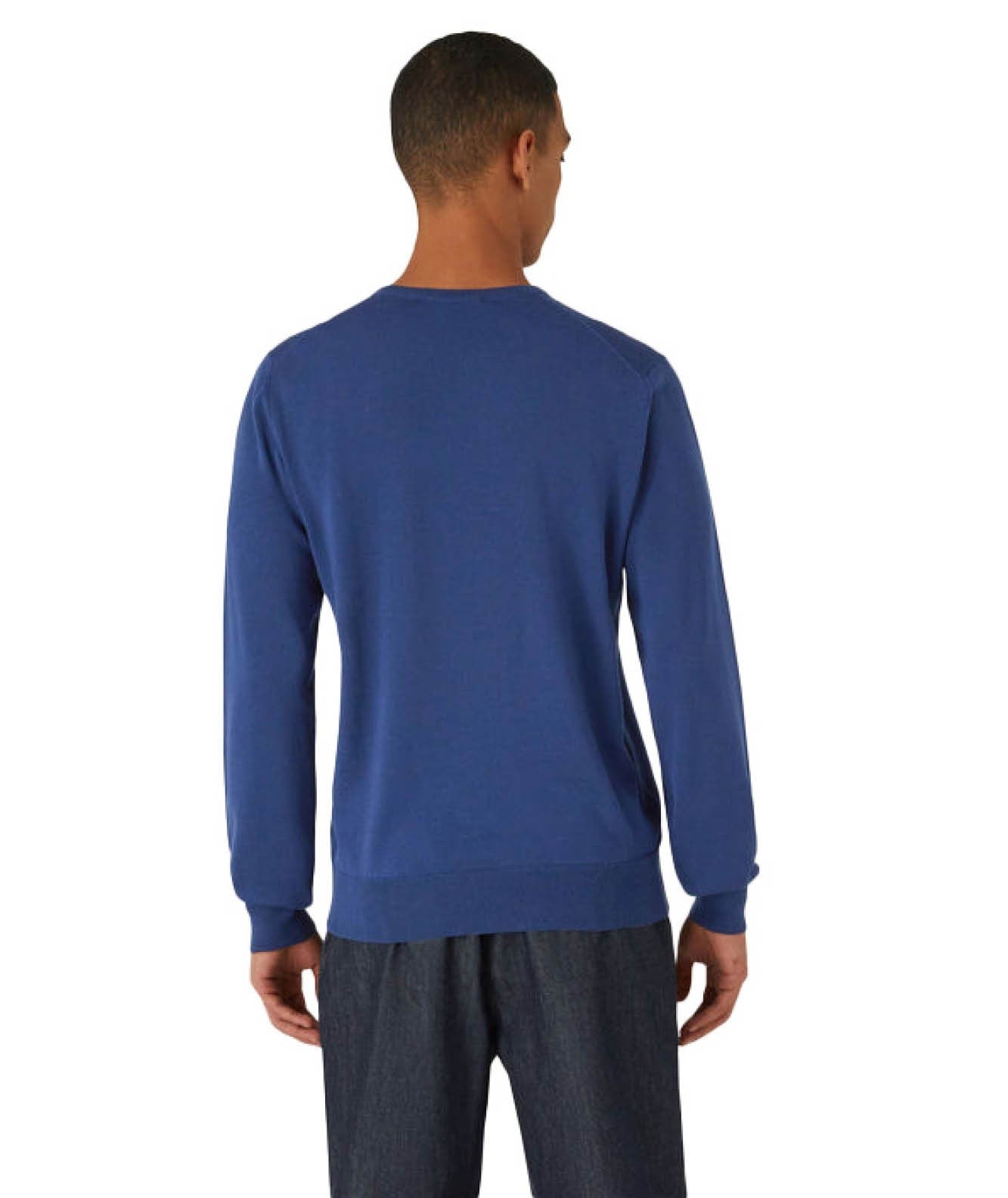 K-WAY MAGLIONE SEBASTIEN IN LANA MERINO K6113BW BLU