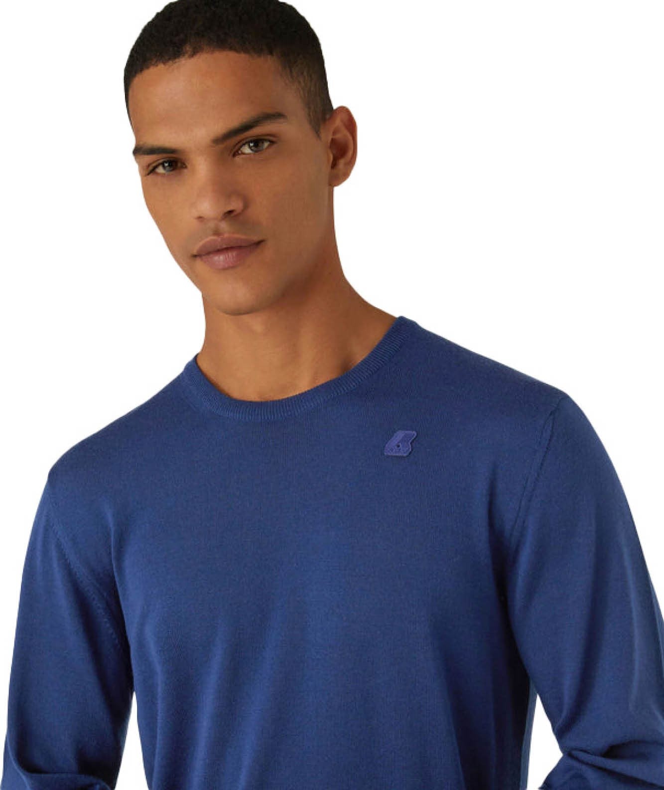 K-WAY MAGLIONE SEBASTIEN IN LANA MERINO K6113BW BLU