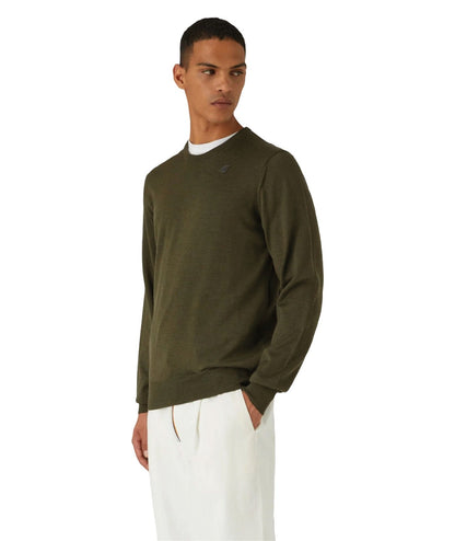 K-WAY MAGLIONE SEBASTIEN IN LANA MERINO K6113BW VERDE