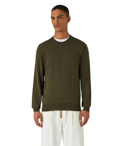 K-WAY MAGLIONE SEBASTIEN IN LANA MERINO K6113BW VERDE