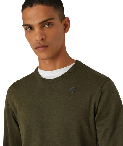 K-WAY MAGLIONE SEBASTIEN IN LANA MERINO K6113BW VERDE