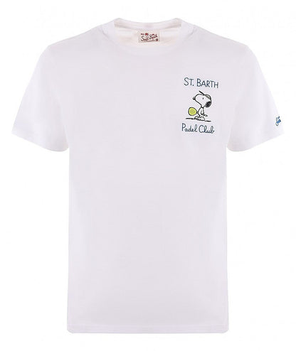 MC2 SAINT BARTH T-SHIRT MAN - SNOOPY PADEL CLUB 01N ENB TSHM001 BIANCO