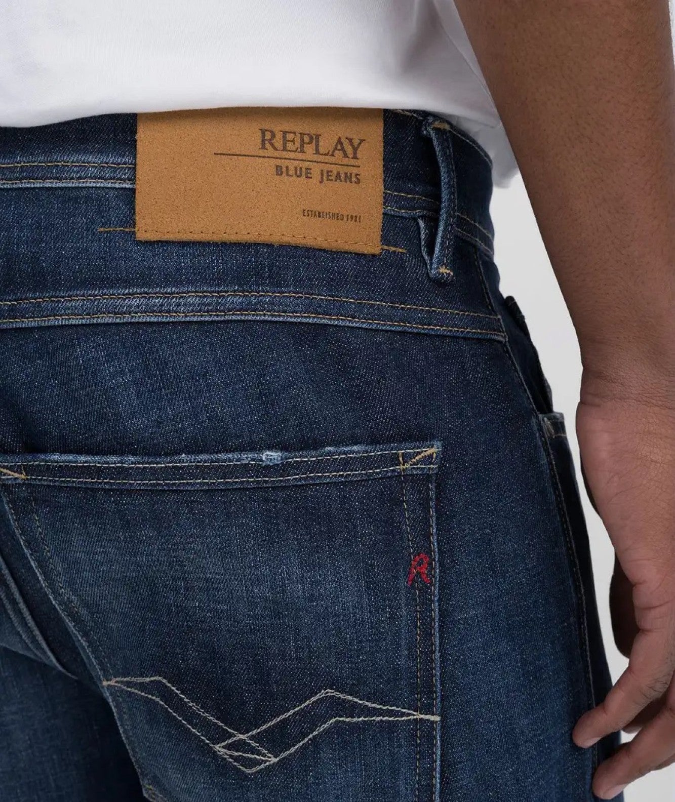 REPLAY JEANS IN COTONE STRETCH WILLBI M1008.000.285720 DENIM SCURO