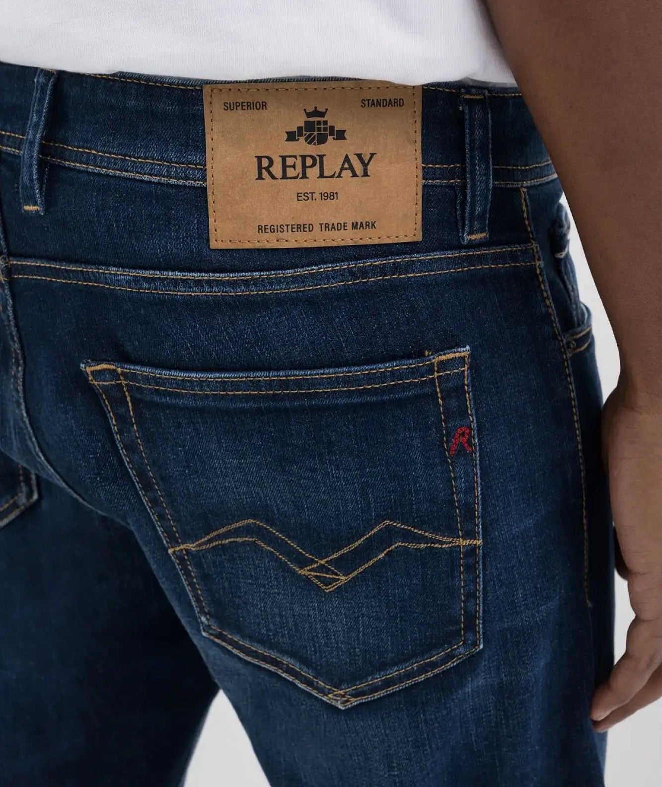 REPLAY JEANS STRAIGHT IN DENIM STRETCH GROVER MA972.000.685702 DENIM SCURO