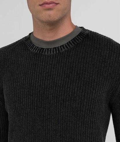 REPLAY MAGLIONE IN COTONE EFFETTO CRINKLE UK4469.000.G22454Q NERO