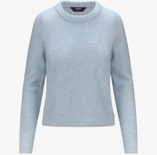 K-WAY MAGLIONE GIROCOLLO IN MISTO LANA MERINO CLARISSE K8133RW AZZURRO