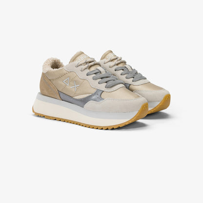 SUN68 SNEAKERS BIG ALLY WINTER Z44213 BEIGE GRIGIO