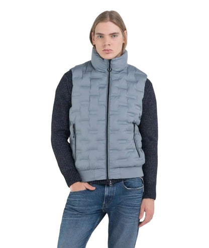 REPLAY GILET FULL ZIP TRAPUNTATO M8402.000.84168 AVIO