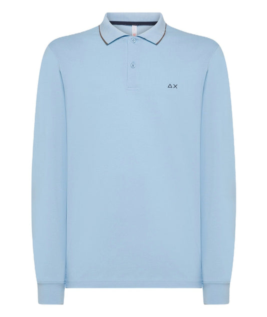 SUN68 POLO SMALL STRIPES A44104 AZZURRO