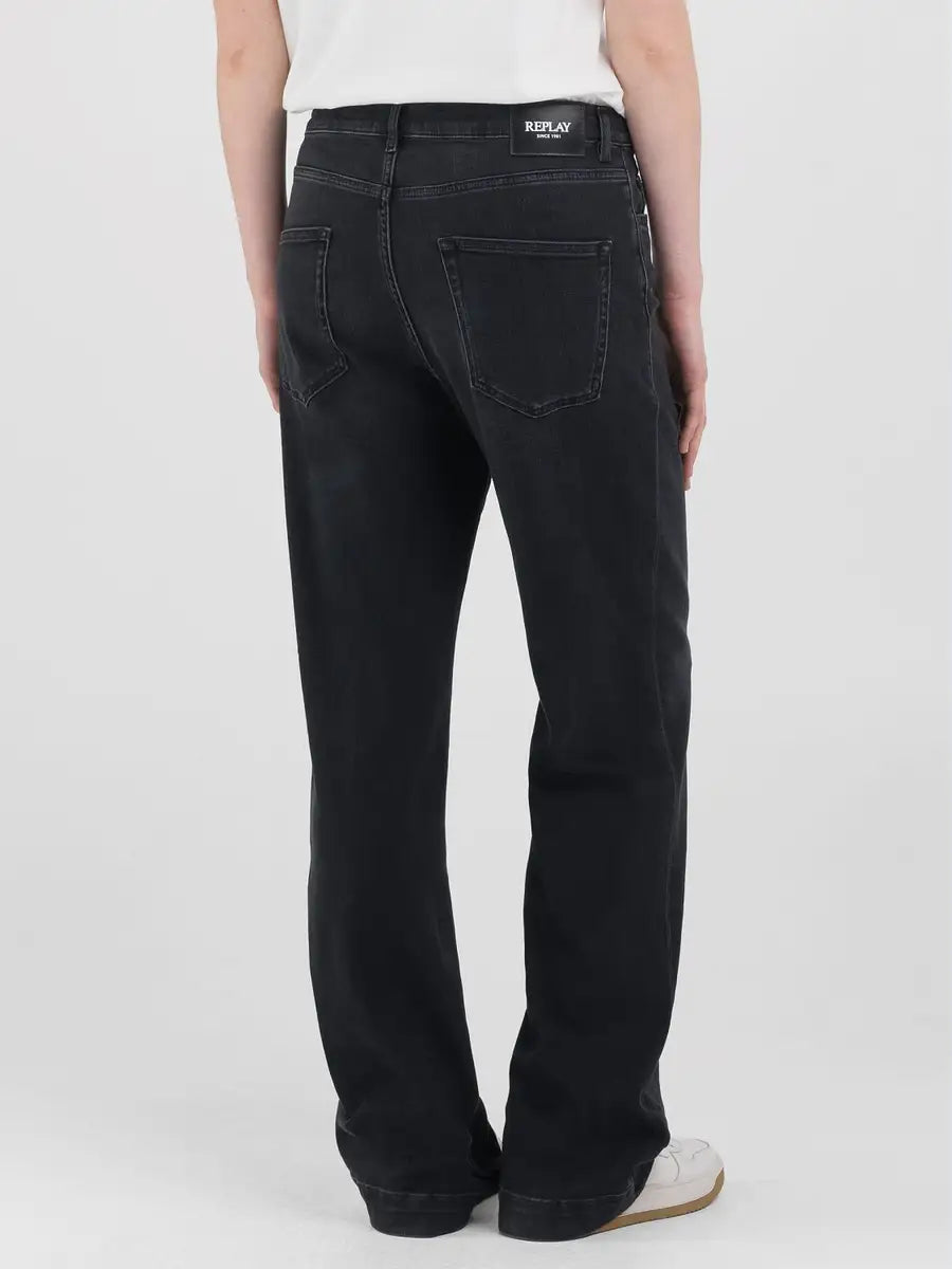 REPLAY JEANS STRAIGHT FIT A VITA MEDIA MELJA WA521.000.735749 NERO