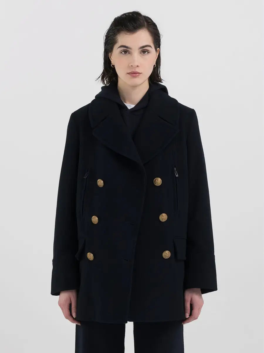 REPLAY CAPPOTTO DOPPIOPETTO CON BOTTONI W7863.000.85018 NAVY SCURO