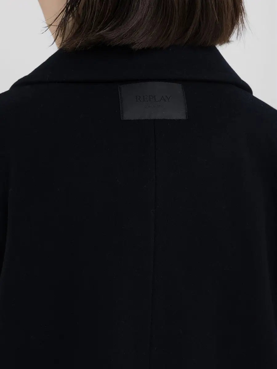 REPLAY CAPPOTTO DOPPIOPETTO CON BOTTONI W7863.000.85018 NAVY SCURO