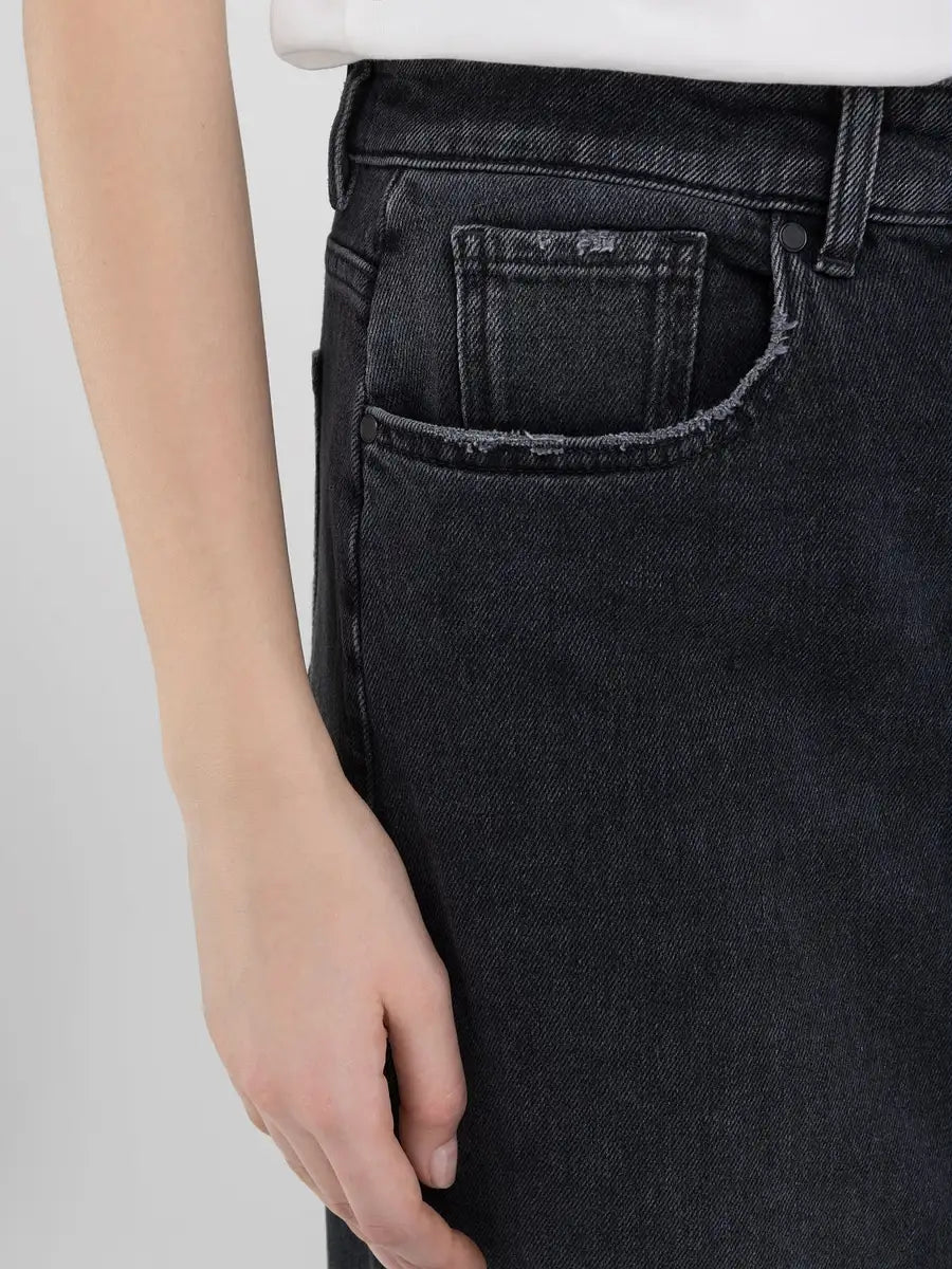 REPLAY GONNA LUNGA IN DENIM CON SPACCO W9922.000.739783 NERO