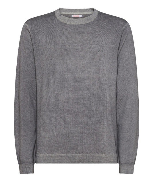 SUN68 MAGLIA ROUND VINTAGE PLAIN K44147 GRIGIO SCURO