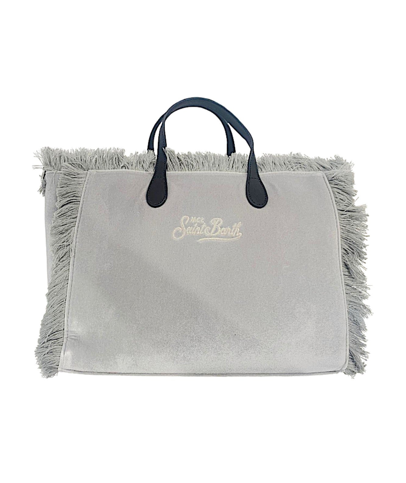 MC2 SAINT BARTH BORSA COLETTE VELVET STRASS LOGO COL0003 GRIGIO