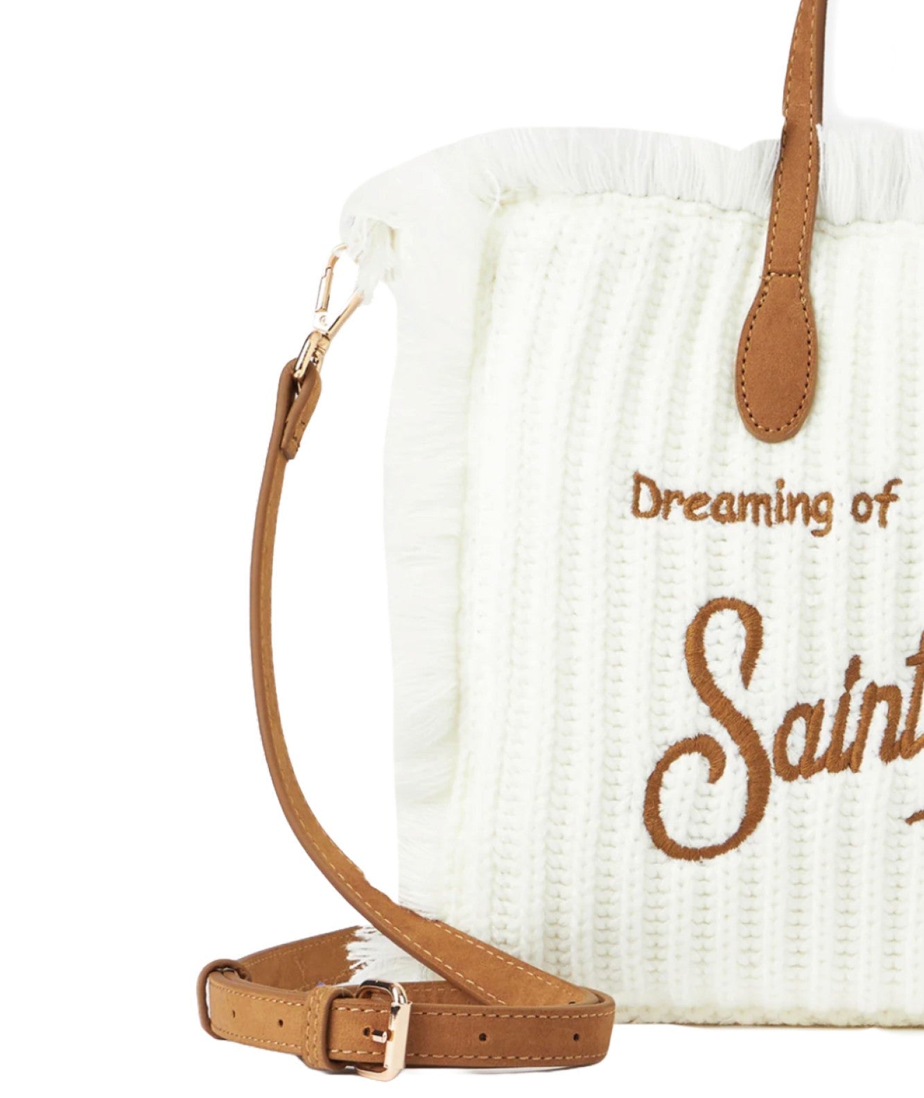 MC2 SAINT BARTH BORSA COLETTE BAG-RIB TRICOT 1019 EMB COL0003 BIANCO