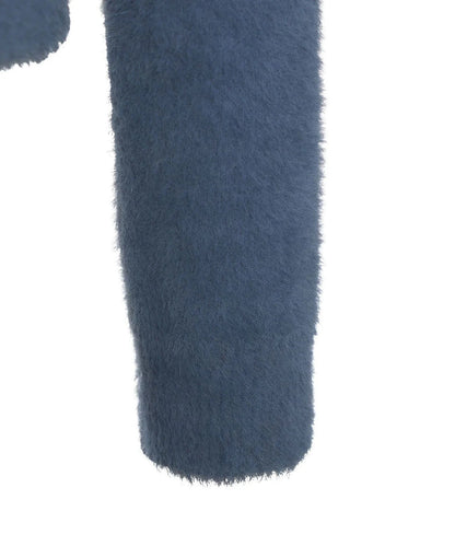 KAOS JEANS MAGLIA EFFETTO PELUCHE QIJLT002 AZZURRO COBALTO