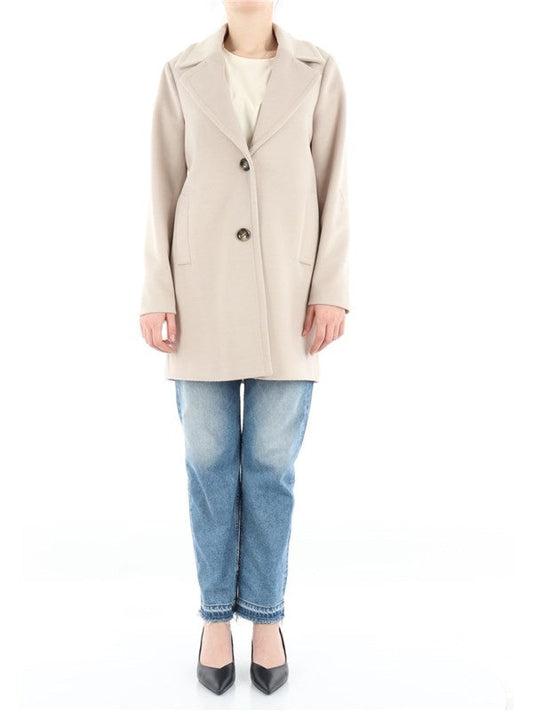 KAOS JEANS CAPPOTTO MONOPETTO CON TASCHE QIJMR006 BEIGE