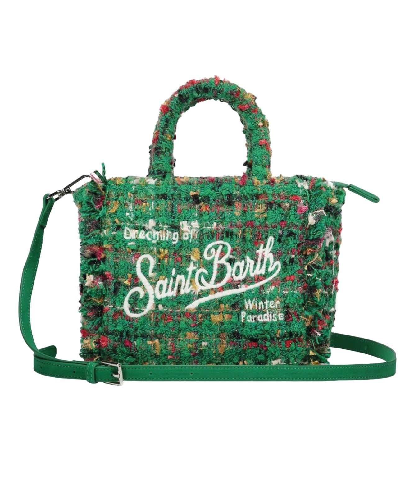 MC2 SAINT BARTH MINI BORSA CON MOTIVO TWEED VANITY MINI VAMI005 VERDE