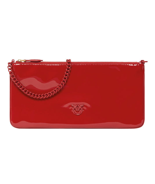 PINKO BORSA HORIZONTAL FLAT IN ECO VERNICE 102747-A1UP ROSSO