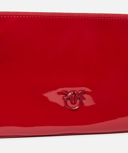 PINKO BORSA HORIZONTAL FLAT IN ECO VERNICE 102747-A1UP ROSSO