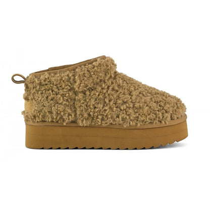 COLORS OF CALIFORNIA STIVALE PLATFORM IN PELO TEDDY HC.YWPLA04 TABACCO