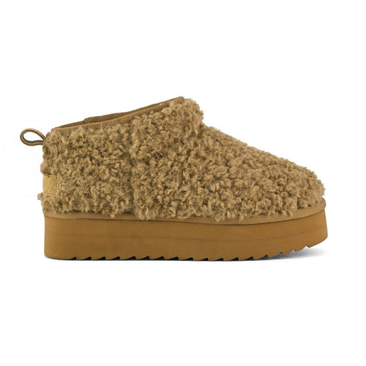 COLORS OF CALIFORNIA STIVALE PLATFORM IN PELO TEDDY HC.YWPLA04 TABACCO