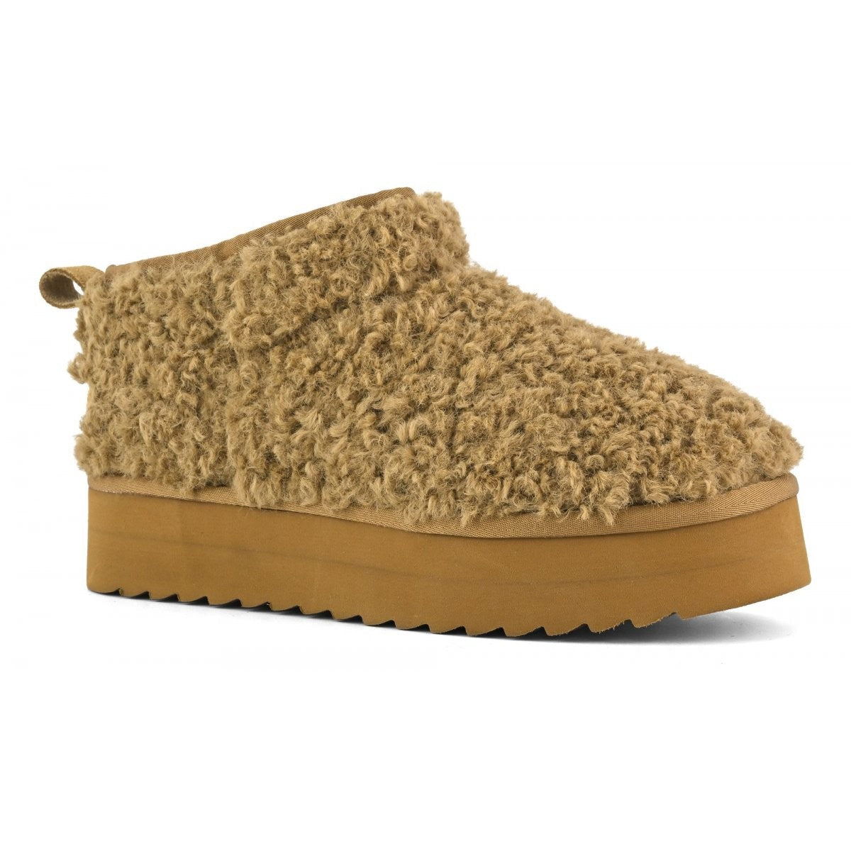 COLORS OF CALIFORNIA STIVALE PLATFORM IN PELO TEDDY HC.YWPLA04 TABACCO