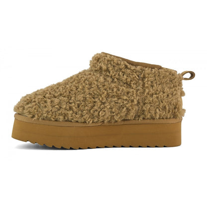 COLORS OF CALIFORNIA STIVALE PLATFORM IN PELO TEDDY HC.YWPLA04 TABACCO