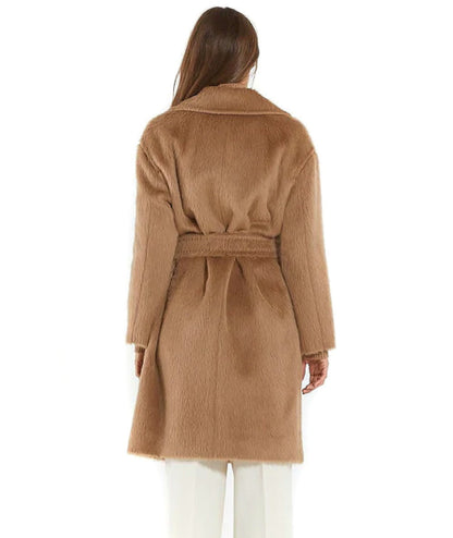 MAX MARA STUDIO CAPPOTTO EFFETTO PELLICCIA OTTANTA CAMMELLO