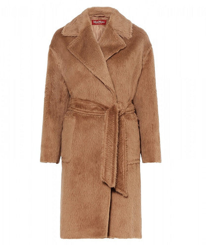 MAX MARA STUDIO CAPPOTTO EFFETTO PELLICCIA OTTANTA CAMMELLO