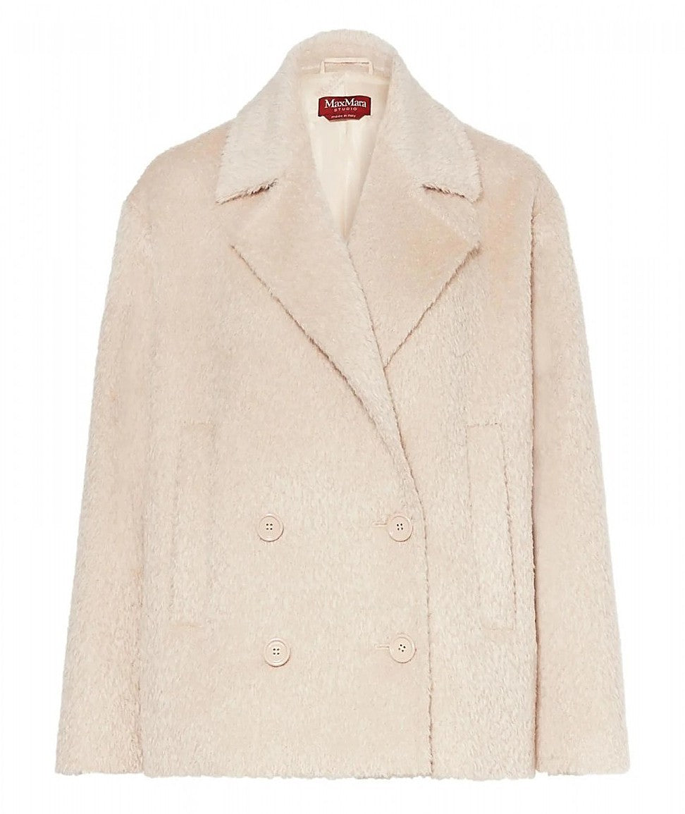 MAX MARA STUDIO CAPPOTTO CABAN IN MISTO ALPACA VANESIO CREMA