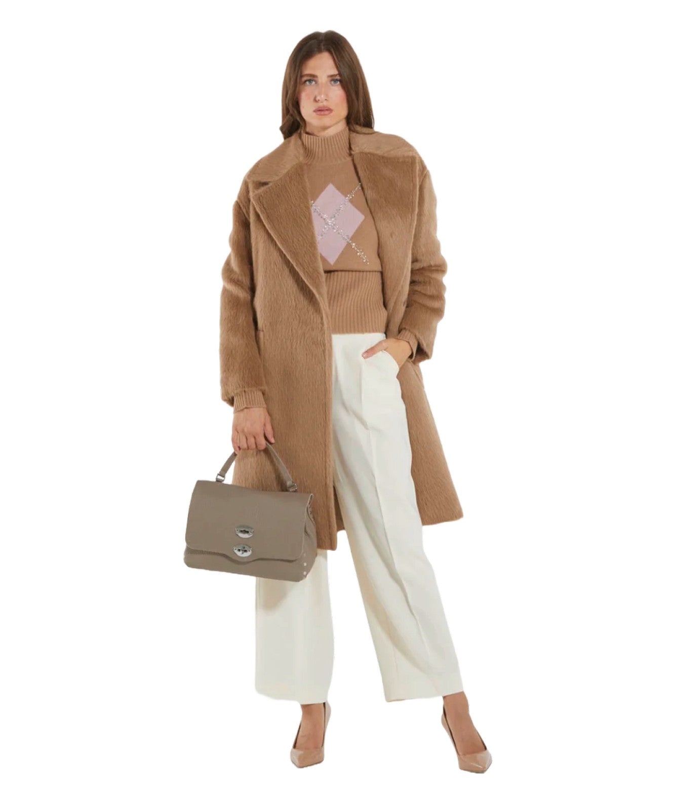 MAX MARA STUDIO CAPPOTTO EFFETTO PELLICCIA OTTANTA CAMMELLO