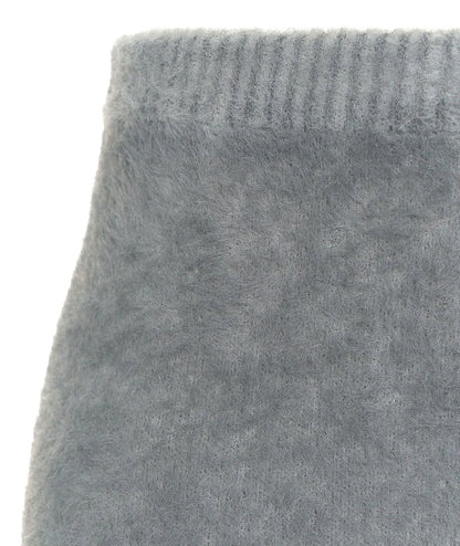 KAOS JEANS GONNA LUNGA EFFETTO PELUCHE QIJLT007 GRIGIO CHIARO