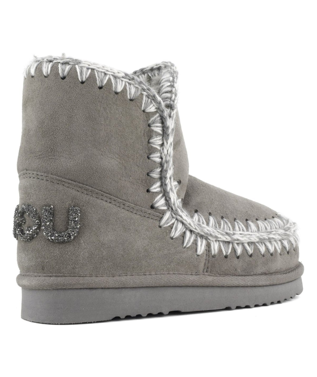 MOU STIVALI IN PELLE SCAMOSCIATA GLITTER LOGO ESKIMO 18 MU.FW101050A GRIGIO