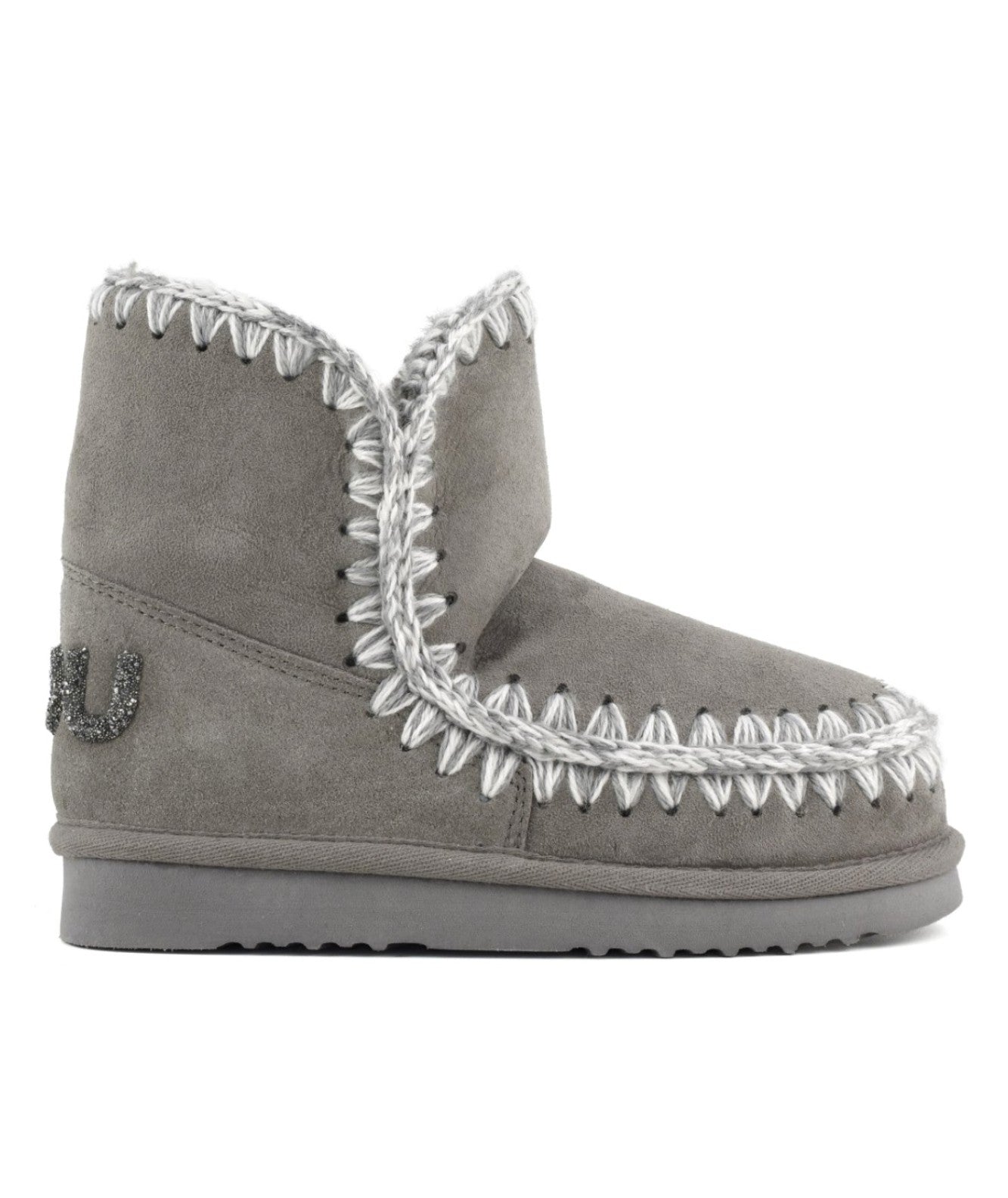 MOU STIVALI IN PELLE SCAMOSCIATA GLITTER LOGO ESKIMO 18 MU.FW101050A GRIGIO