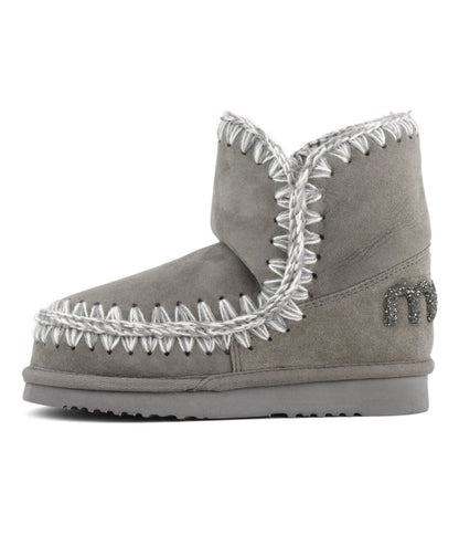 MOU STIVALI IN PELLE SCAMOSCIATA GLITTER LOGO ESKIMO 18 MU.FW101050A GRIGIO