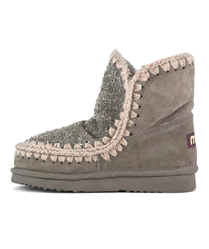 MOU STIVALI IN PELLE SCAMOSCIATA E STRASS ESKIMO 18 HOTFIX MU.FW101122A GRIGIO