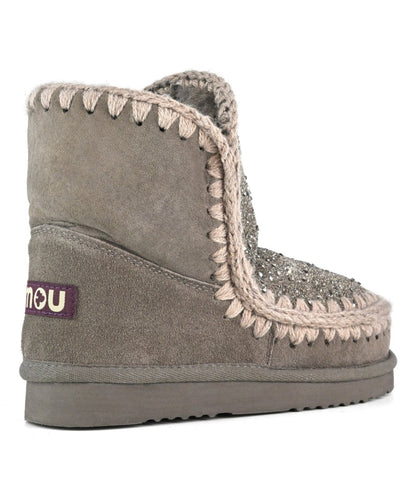 MOU STIVALI IN PELLE SCAMOSCIATA E STRASS ESKIMO 18 HOTFIX MU.FW101122A GRIGIO