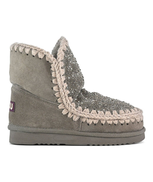 MOU STIVALI IN PELLE SCAMOSCIATA E STRASS ESKIMO 18 HOTFIX MU.FW101122A GRIGIO