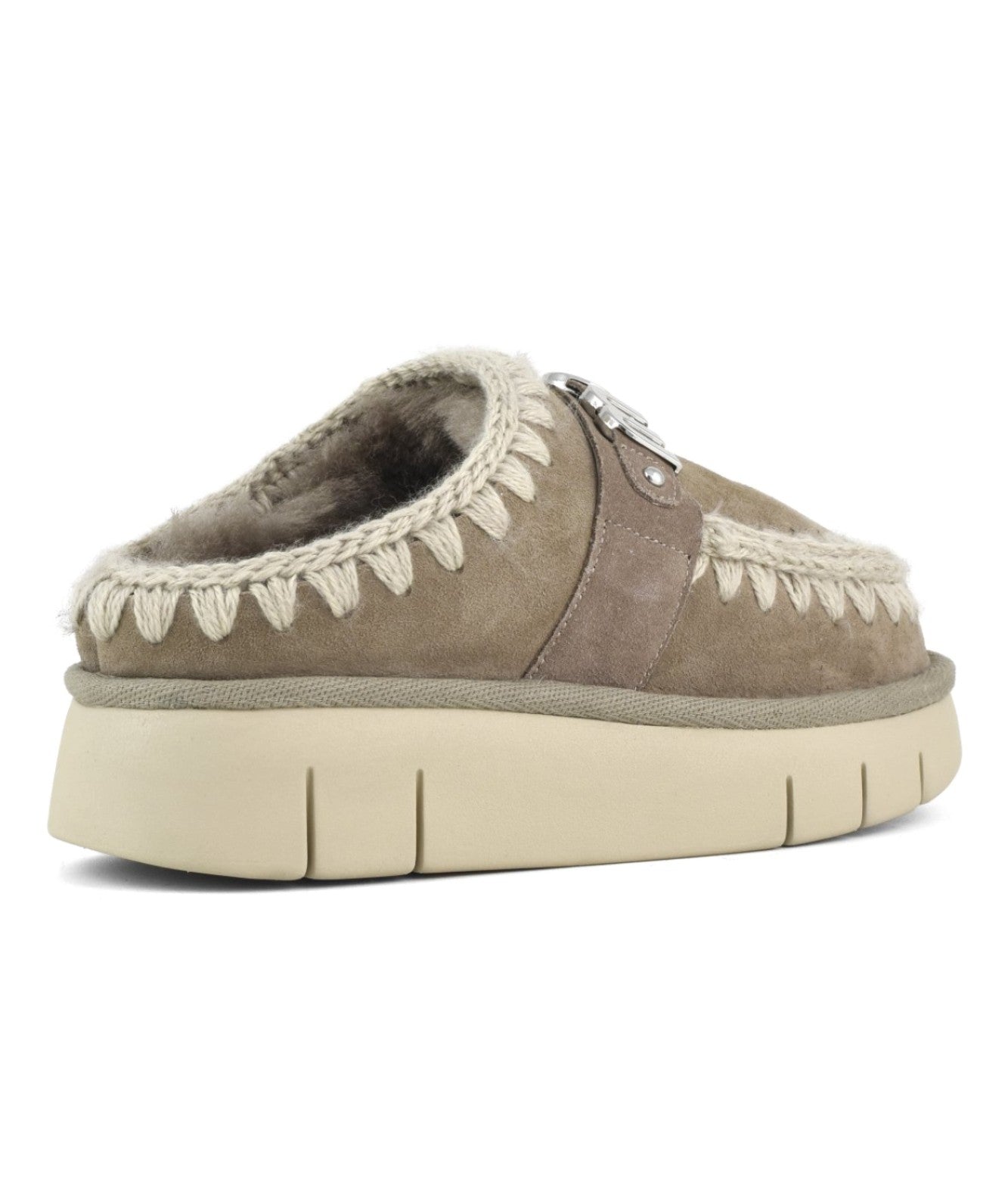 MOU SABOT CON LOGO IN METALLO BOUNCE CLOG METAL MU.FW531001A GRIGIO ELEFANTE