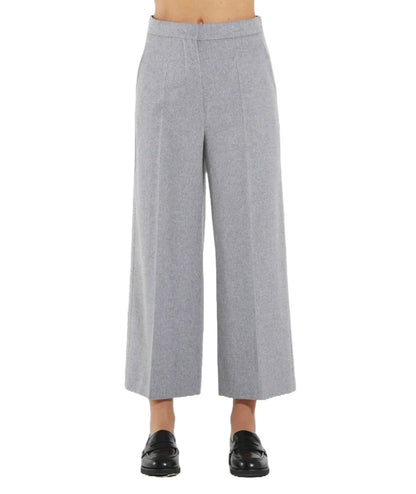 MAX MARA STUDIO PANTALONE CROPPED BURANO GRIGIO CHIARO