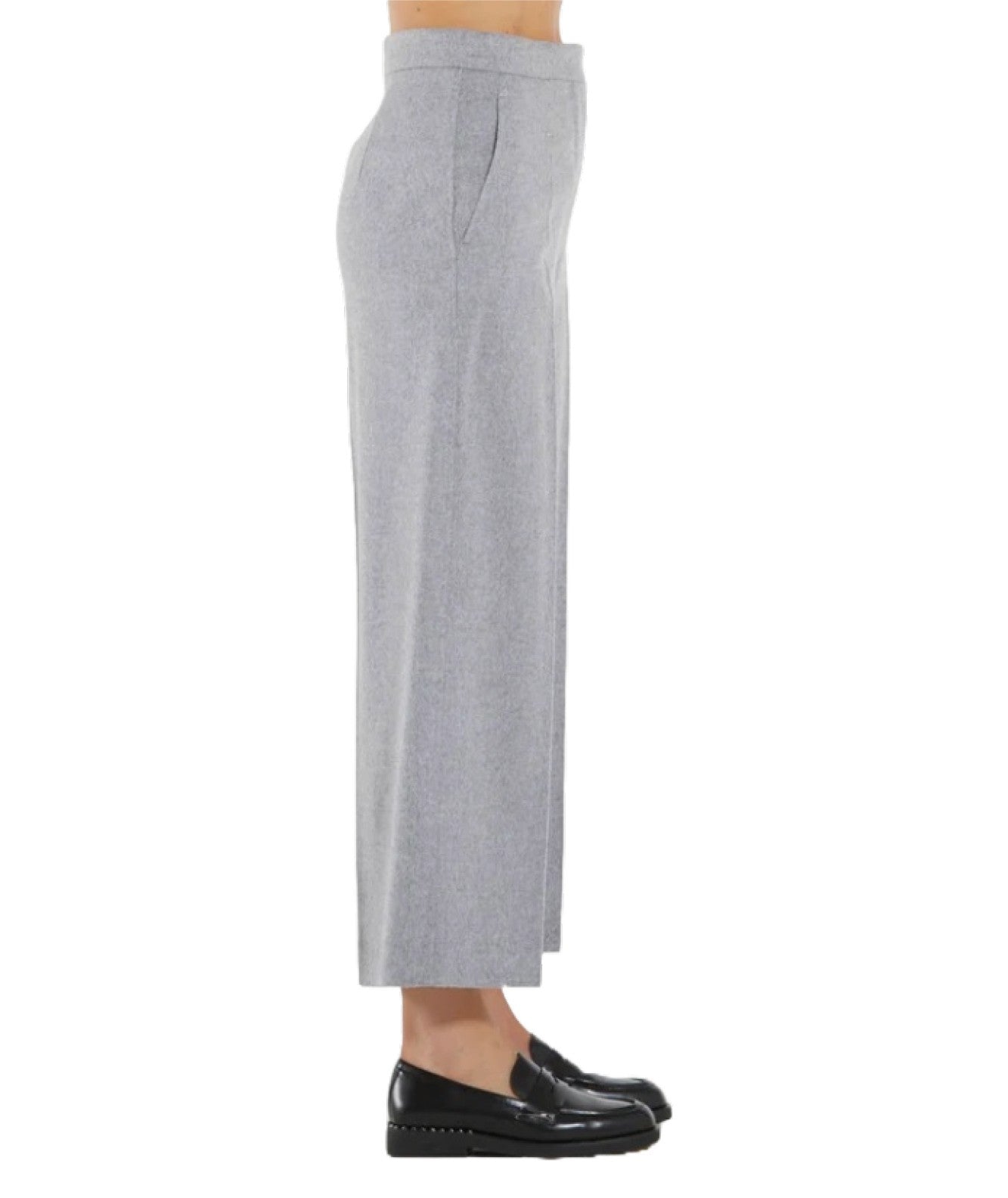 MAX MARA STUDIO PANTALONE CROPPED BURANO GRIGIO CHIARO