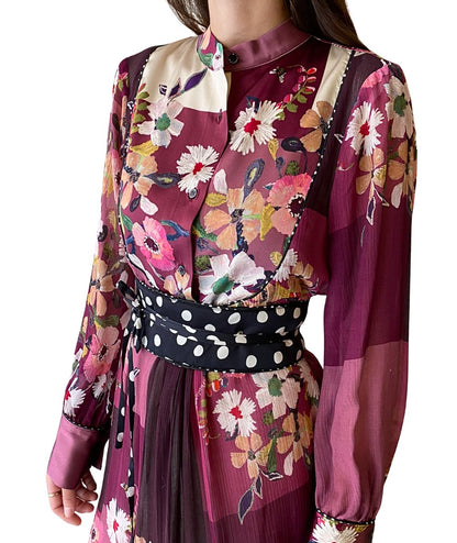 SHIRTAPORTER Abito Corto Mix Fantasia Bouquet DR3701CRP