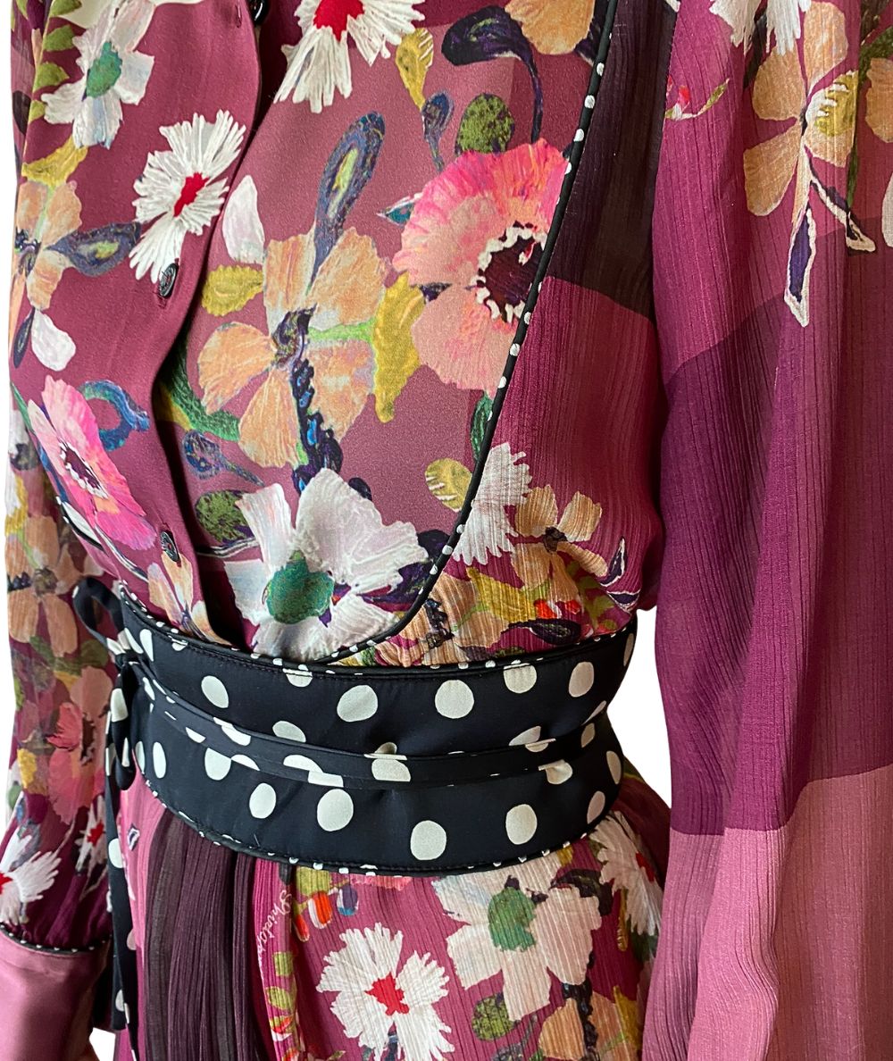 SHIRTAPORTER Abito Corto Mix Fantasia Bouquet DR3701CRP