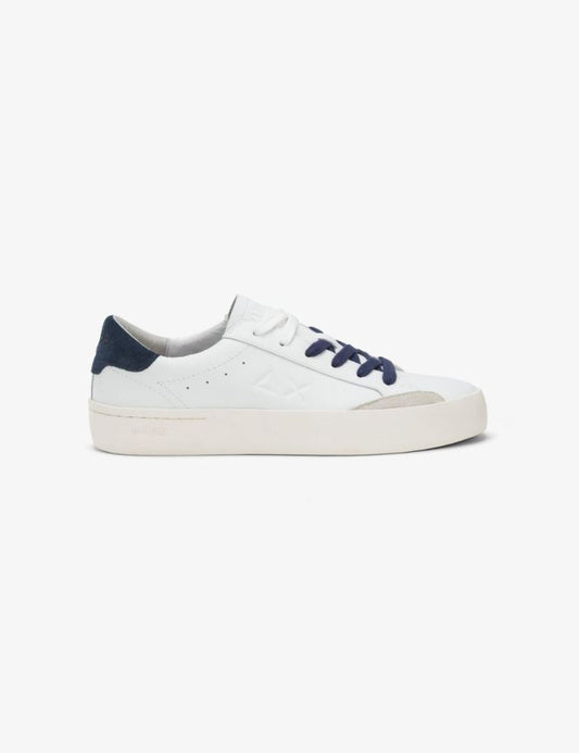 SUN68 SNEAKERS STREET IN PELLE Z44125 BIANCO