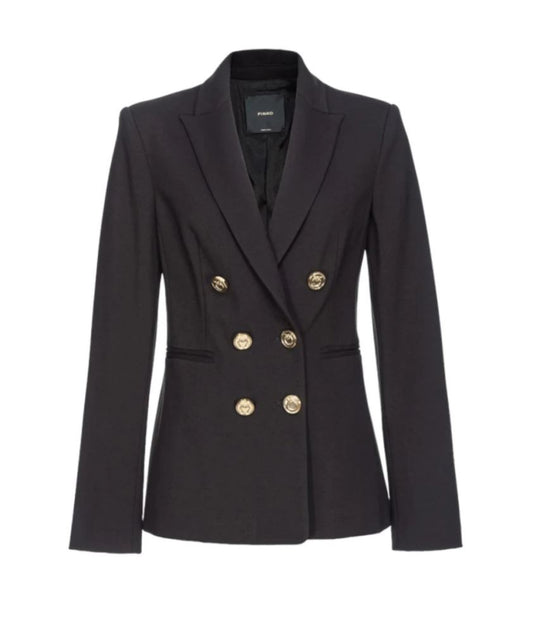 PINKO Zweireihige Jacke mit goldenen Knöpfen ALEXIA Schwarz