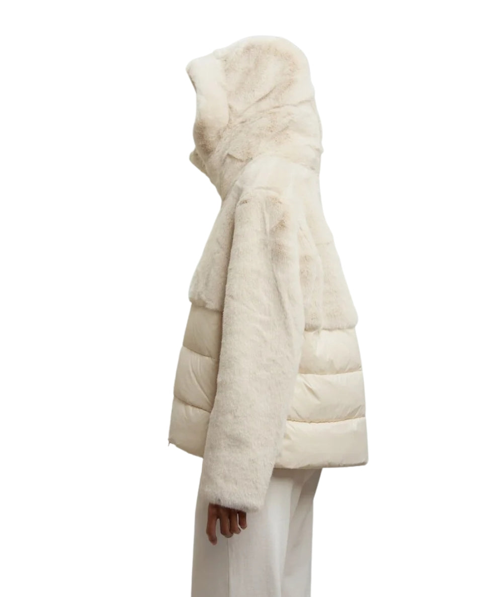 Blauer Giubbotto con Cappuccio in Eco Pelliccia Fanevil 25WBLDC02178 Grigio